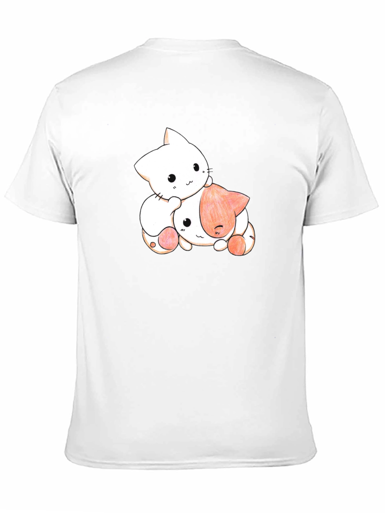 Black Cute Cat Graphic Black T-Shirt view 11