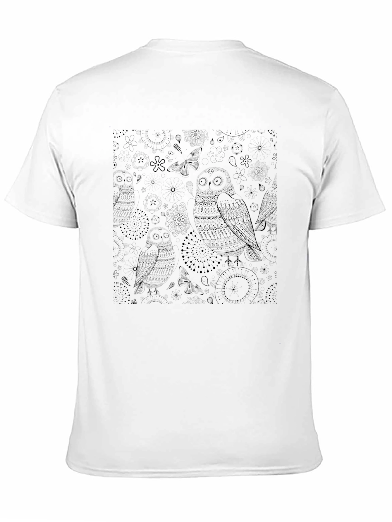 Black Black Owl Print T-Shirt - Stylish Casual Wear view 11