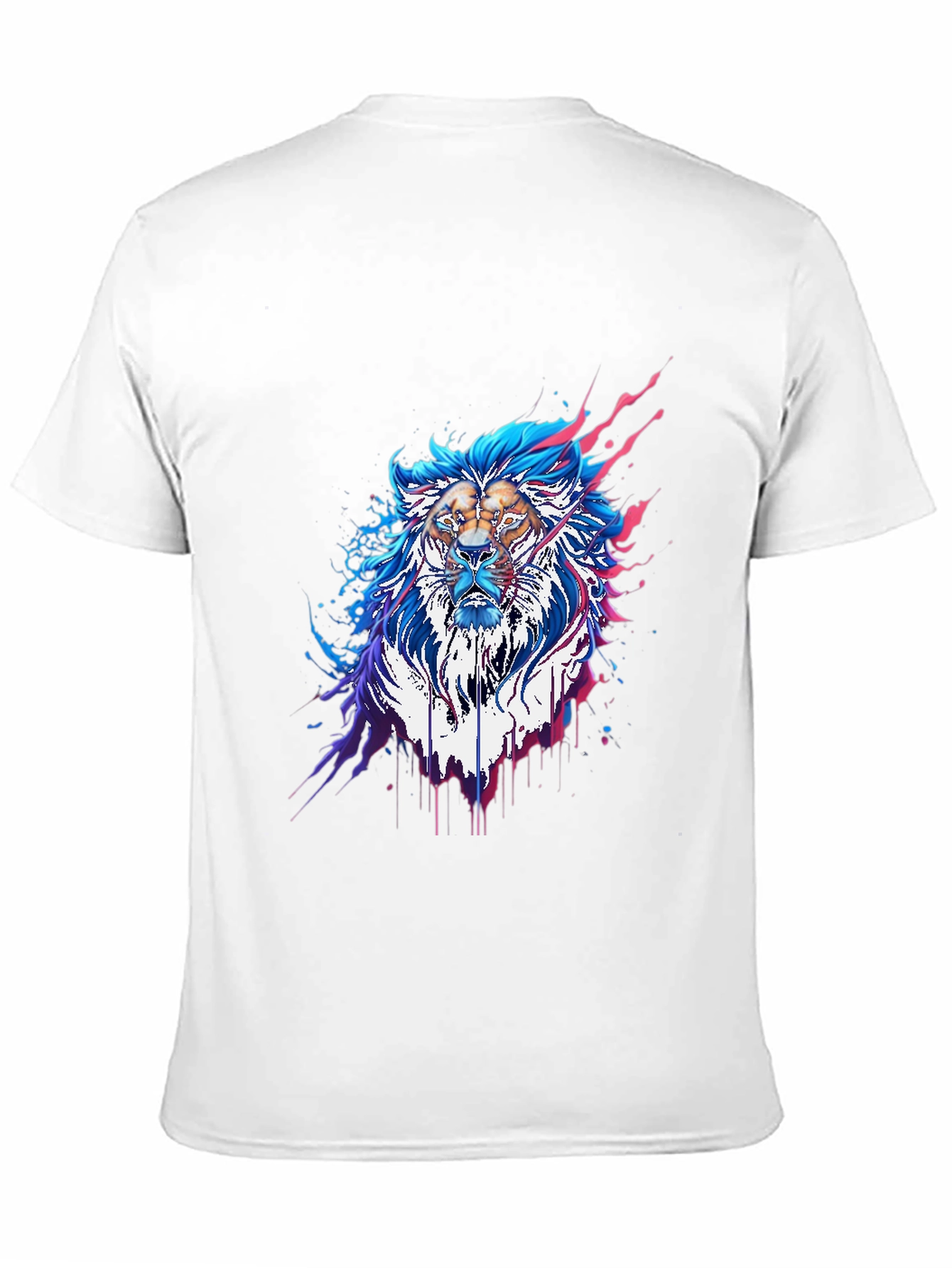 Black Abstract Lion Graphic Tee - Stylish Men's Black T-Shirt view 11