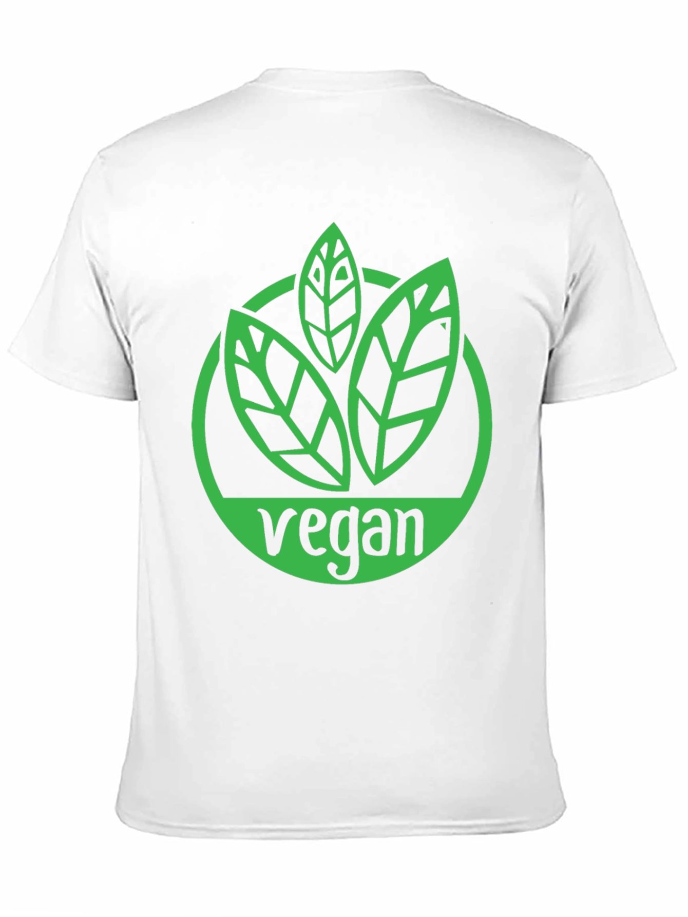 Black Vegan T-Shirt - Green Leaf Logo Black Tee view 11