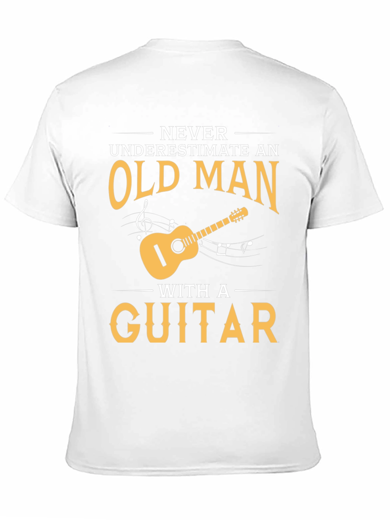 Black Old Man Guitar Player Black T-Shirt view 11