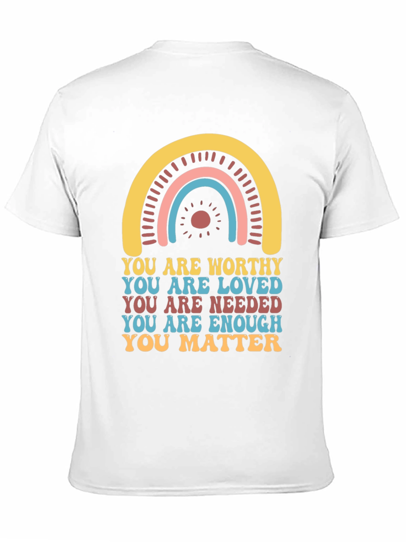 Black Affirmation T-Shirt - You Are Worthy, Loved, Needed view 11