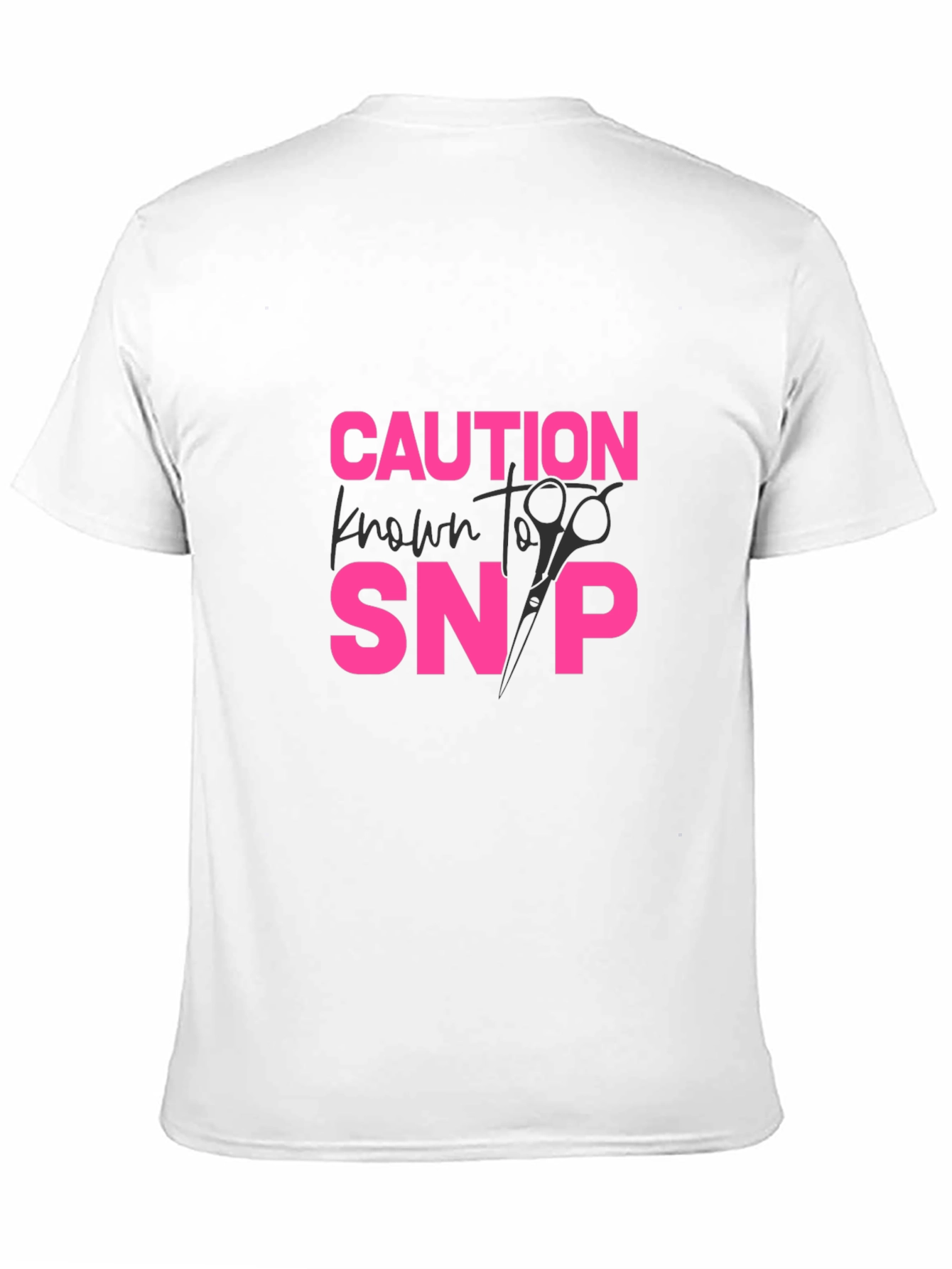 Black Caution Known to Snip T-Shirt - Hair Stylist Tee view 11