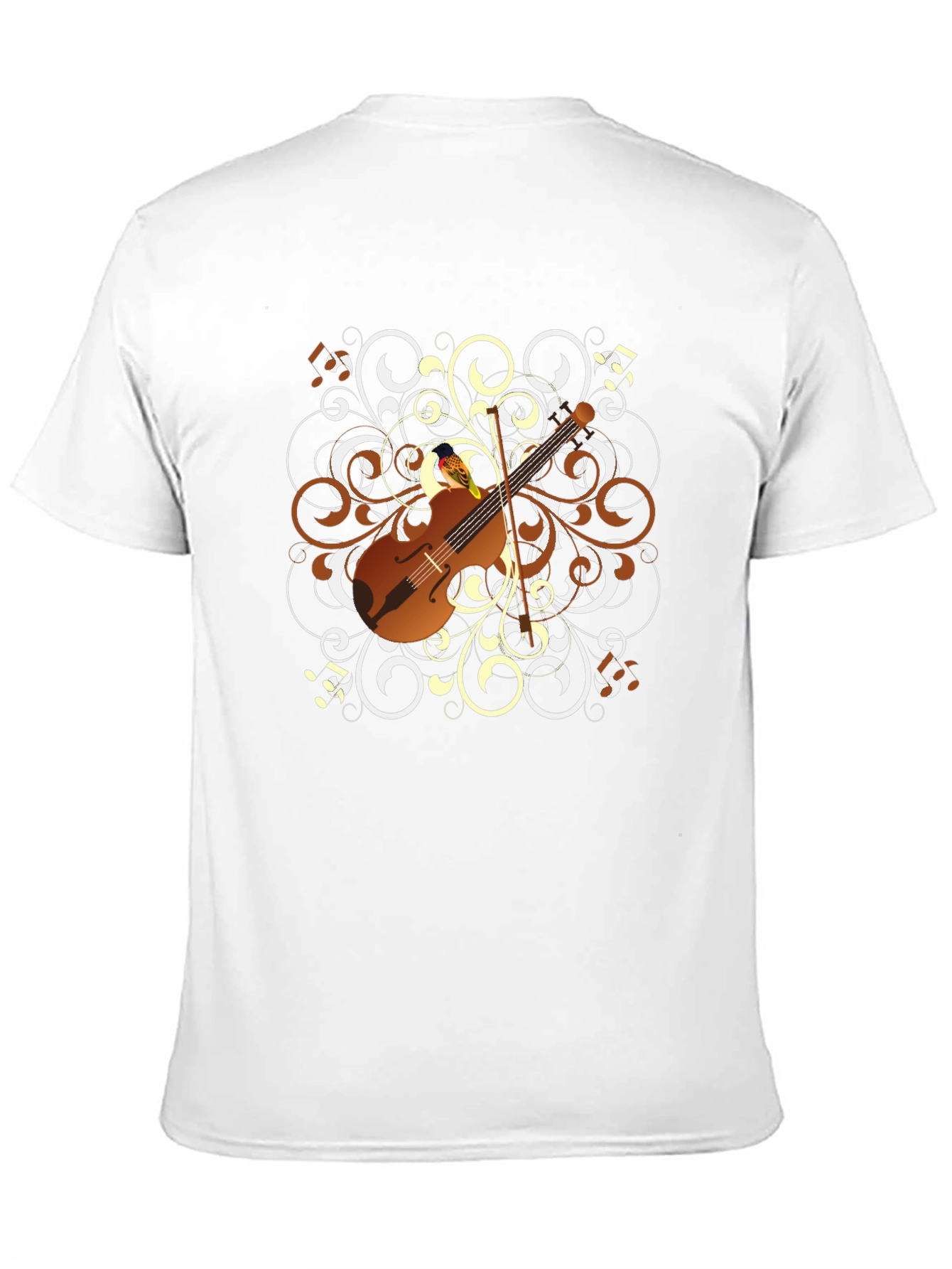Black Ornate Cello Graphic Black T-Shirt view 11