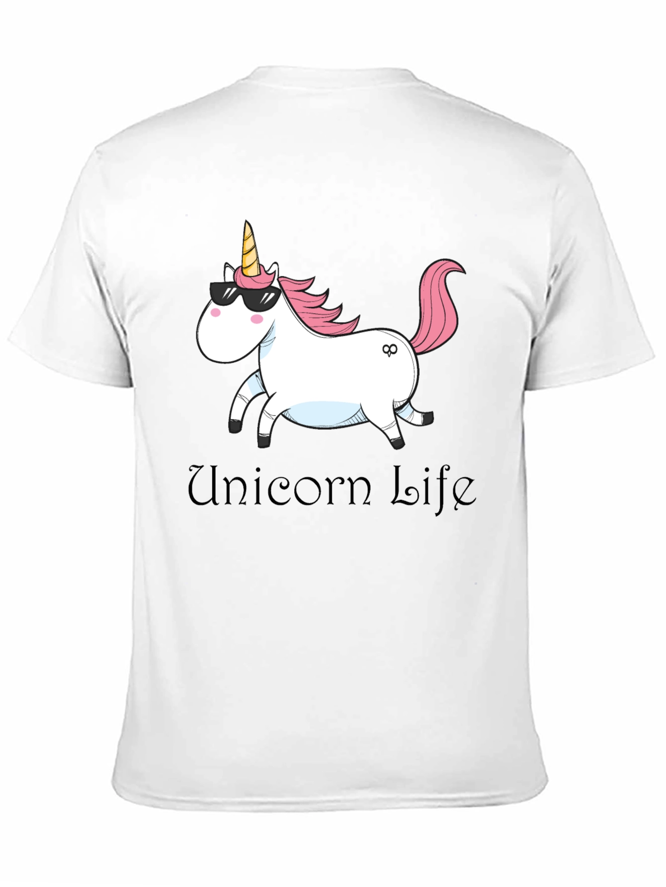 Black Unicorn Life Graphic Tee - Black Cotton Casual Shirt view 11