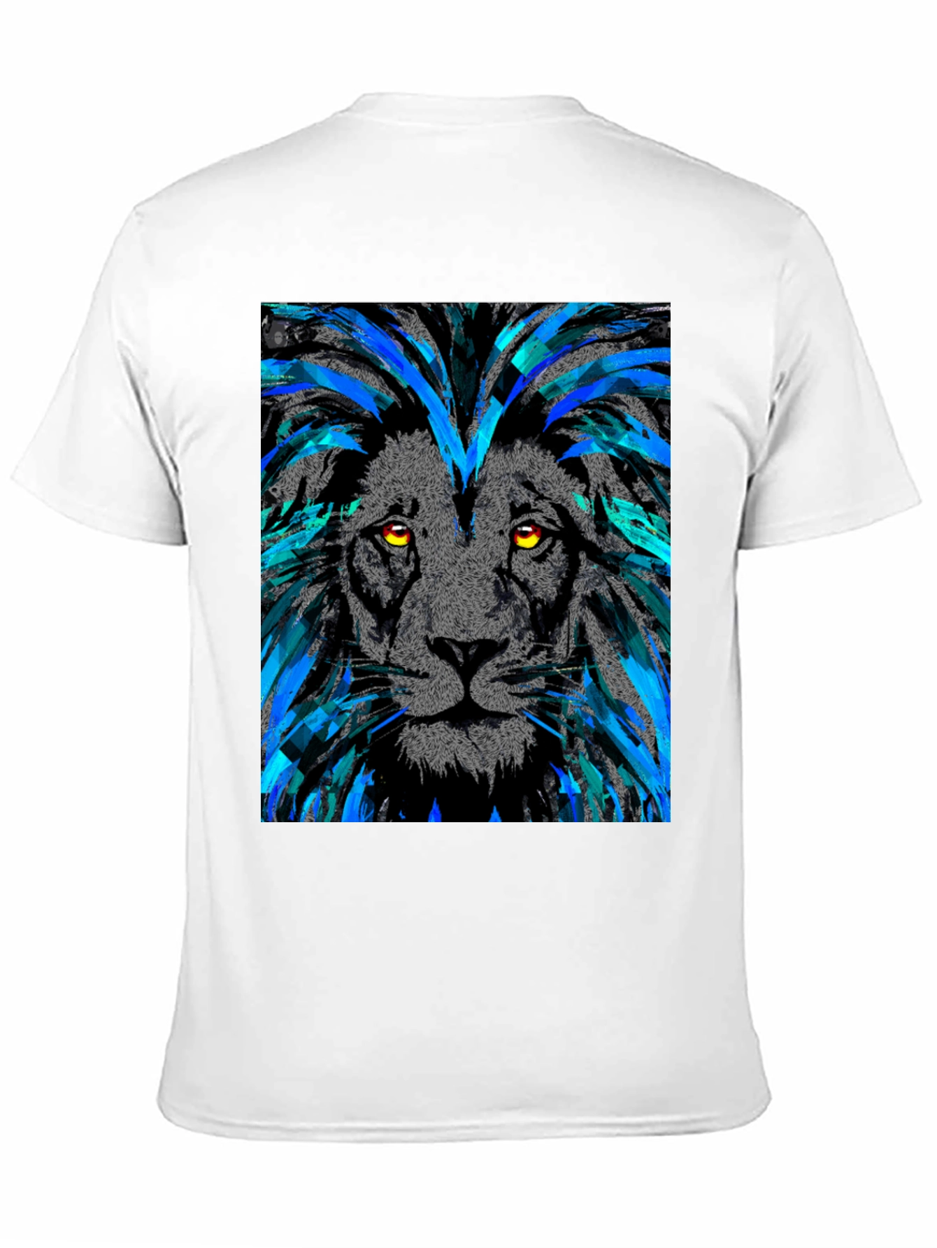 Black Lion Graphic Print Men's Black T-Shirt view 11