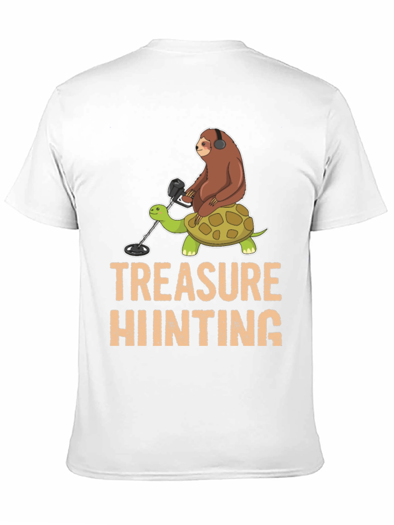 Black Treasure Hunting Sloth Riding Turtle T-Shirt view 11