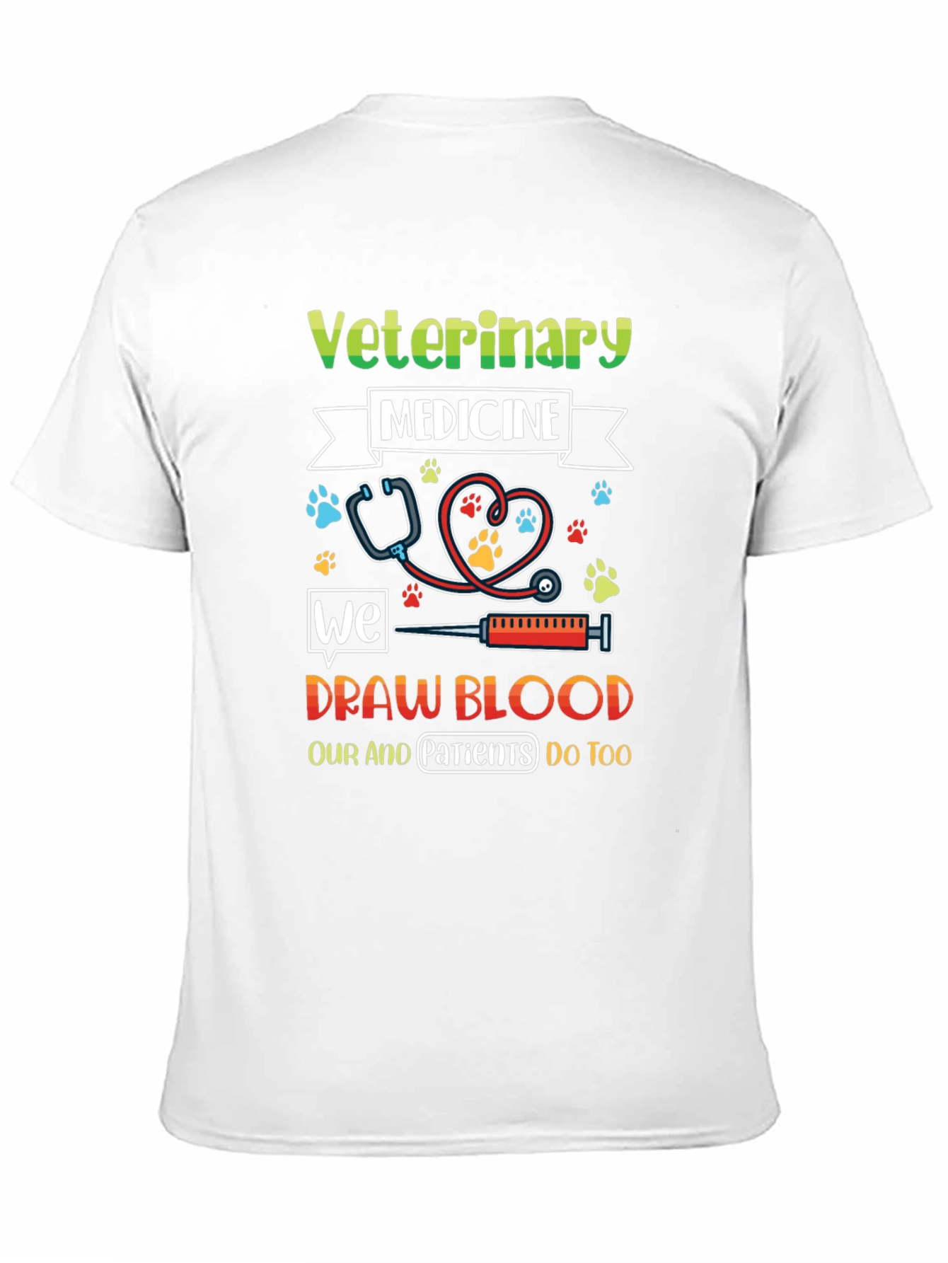 Black Veterinary Medicine Draw Blood T-Shirt view 11