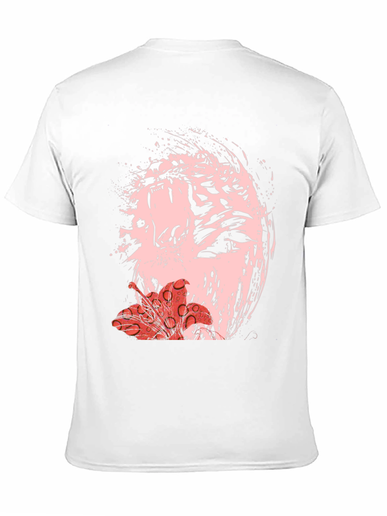 Black Abstract Tiger & Flower Graphic Black Tee view 11