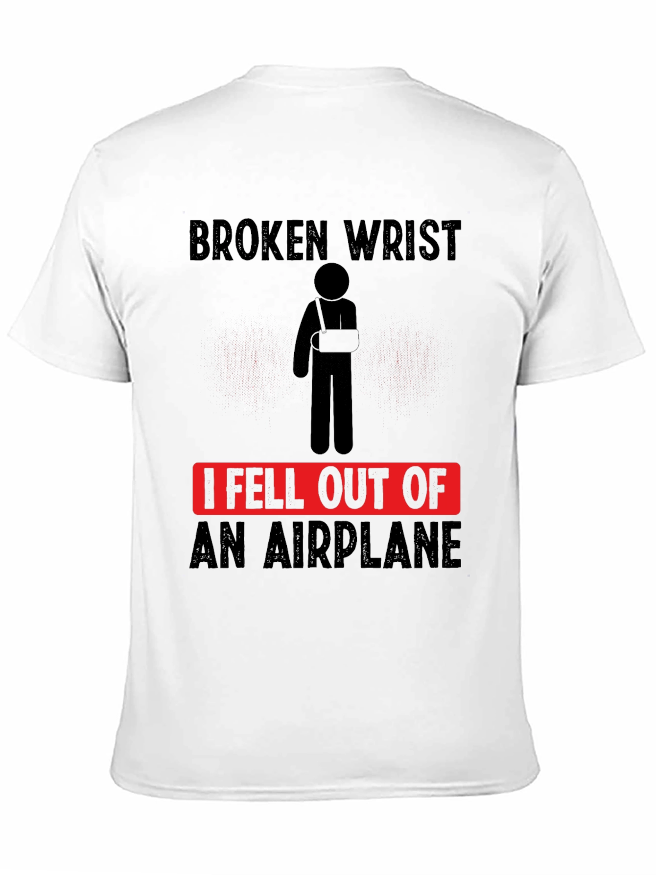 Black Broken Wrist Airplane T-Shirt Funny Injury Tee view 11