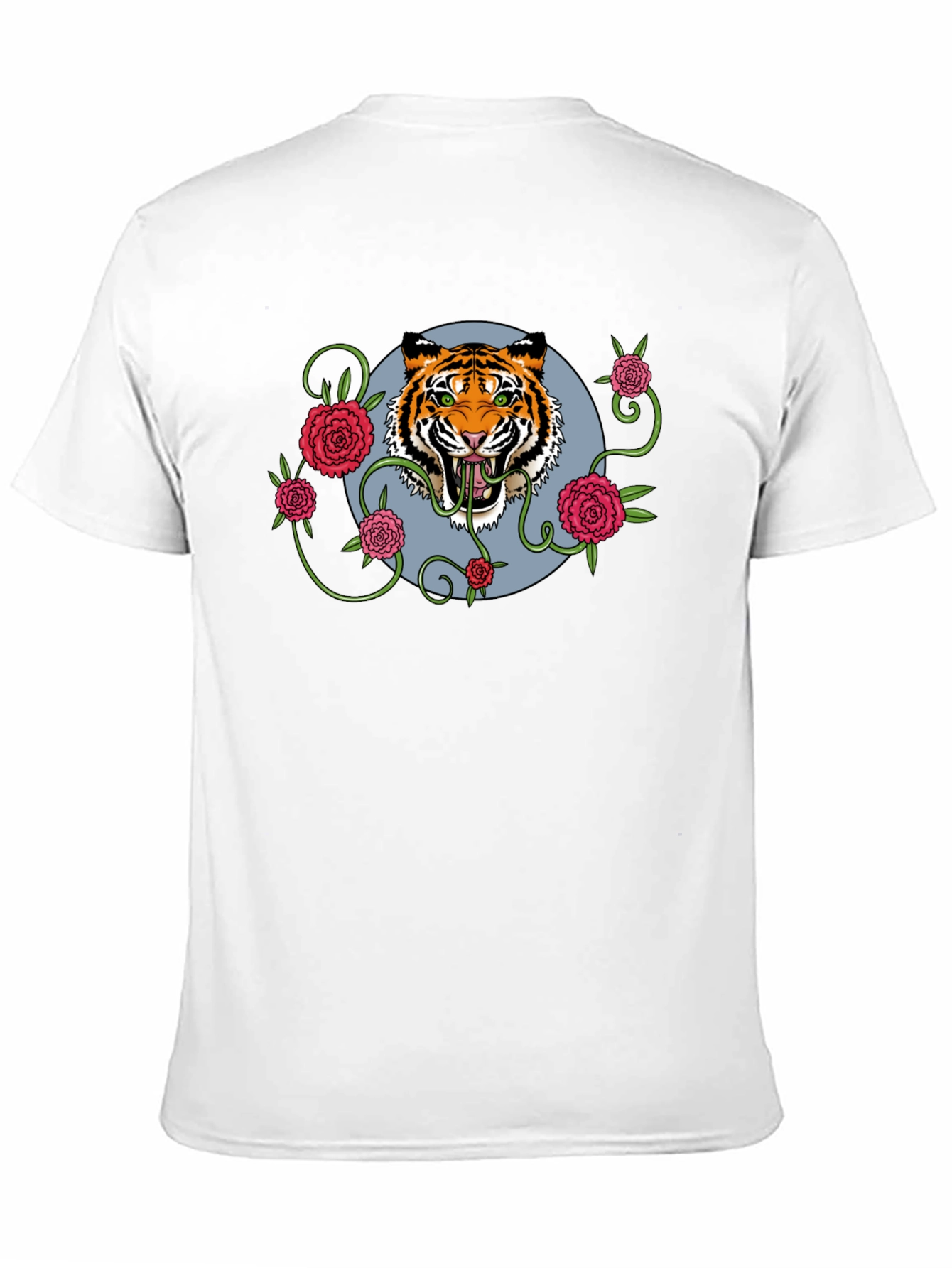 Black Tiger Rose T-Shirt - Men's Black Graphic Tee view 11