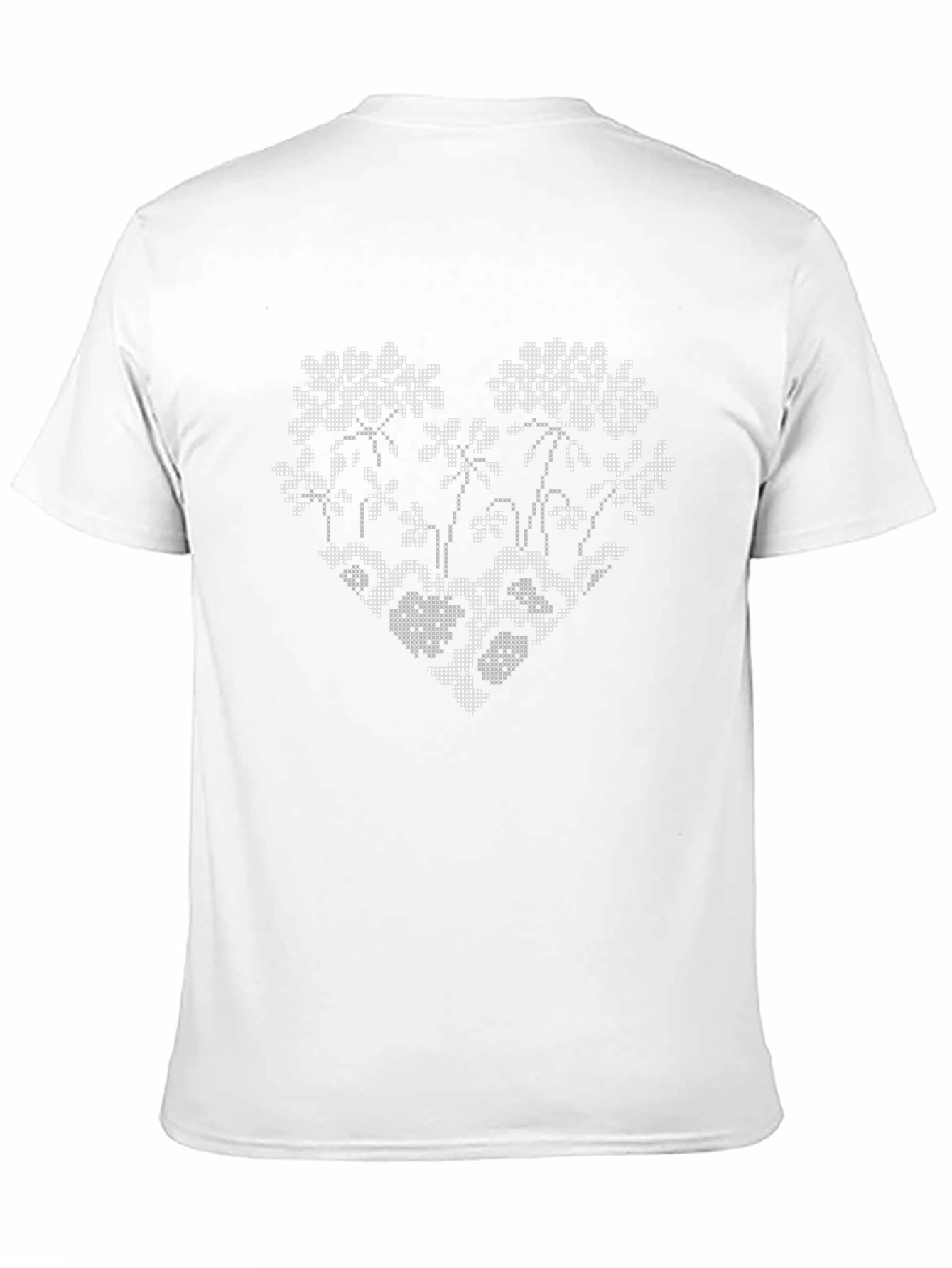 Black Floral Heart Graphic Print Black Tee view 11