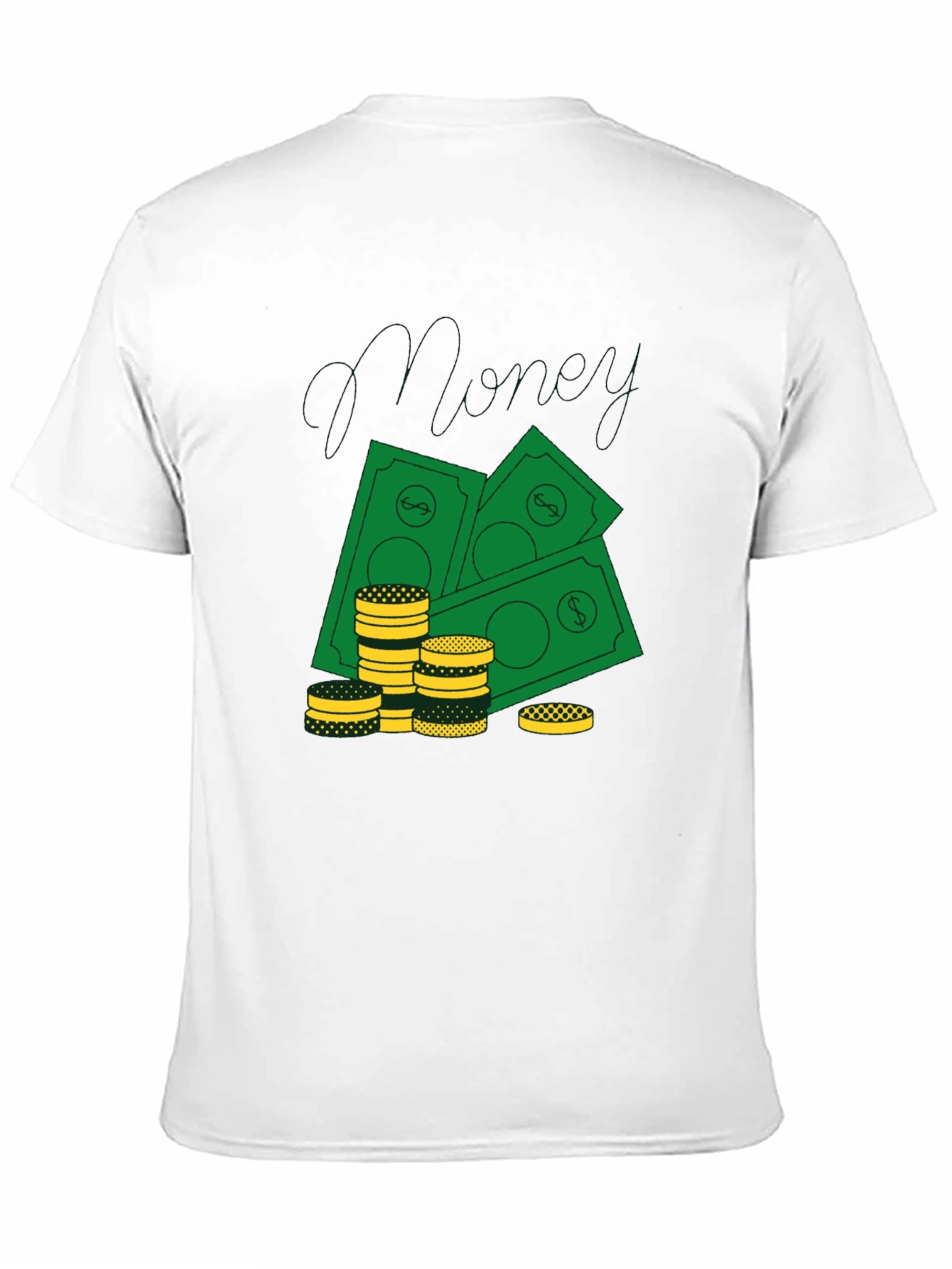Black Money Graphic Print Black T-Shirt view 11