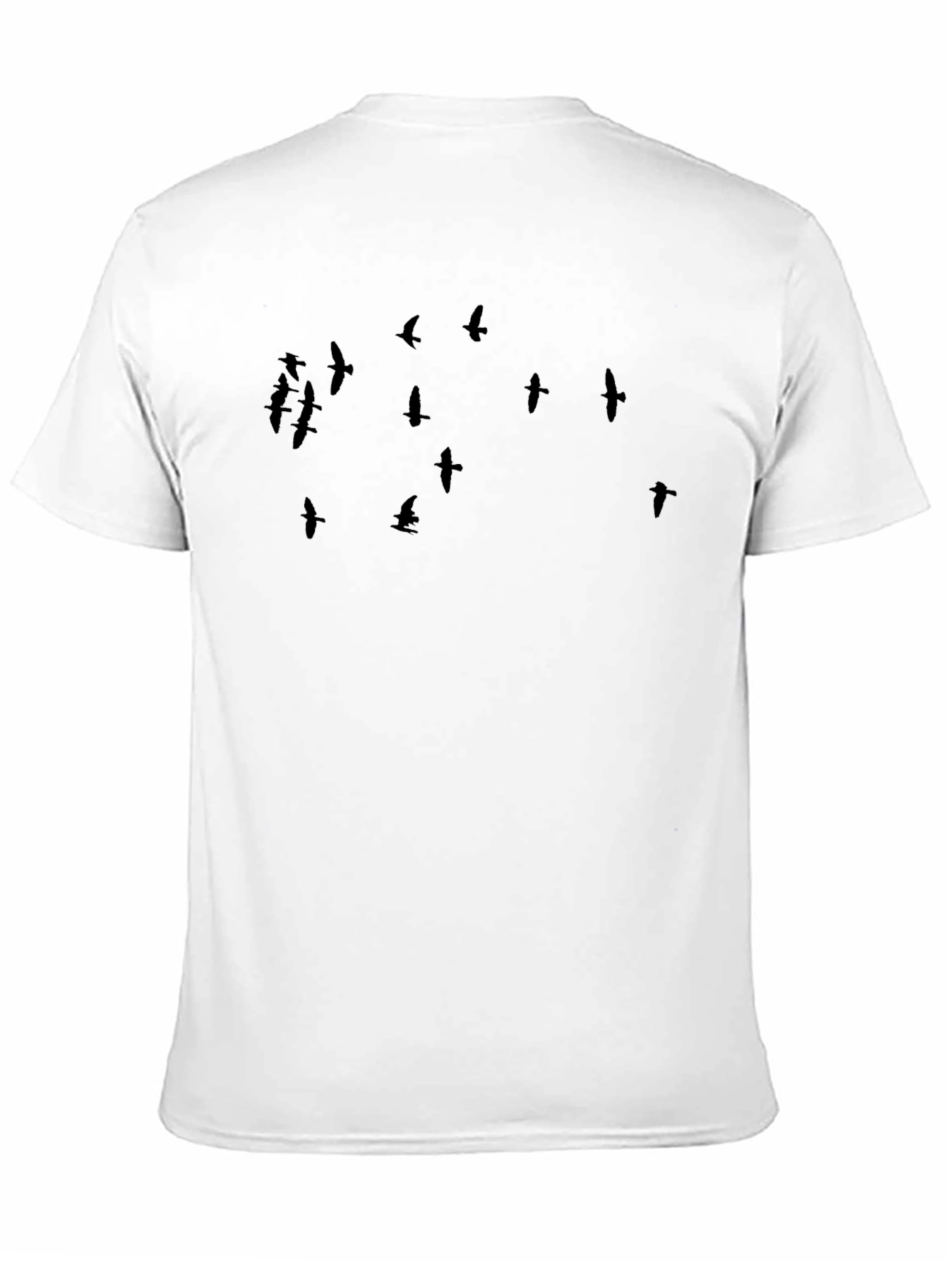 Black Men's Black T-Shirt with Bird Silhouette Graphic view 11