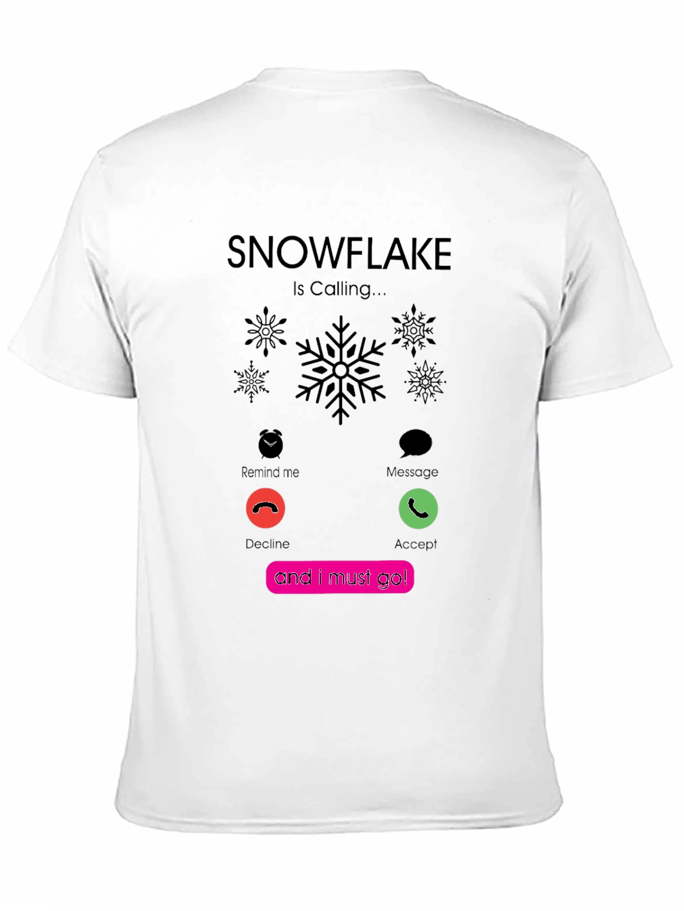 Black Snowflake Is Calling T-Shirt - Trendy Graphic Tee view 11