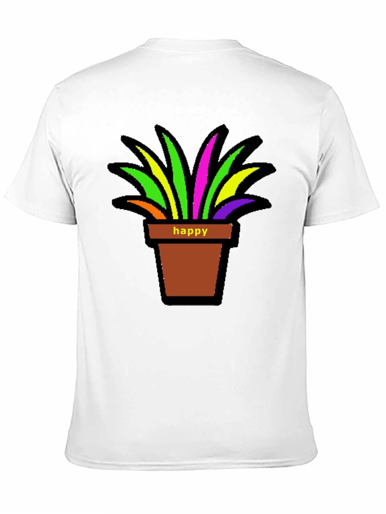Black Happy Potted Plant Graphic T-Shirt view 11