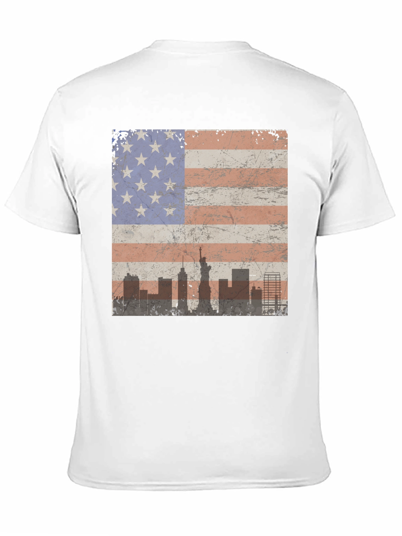 Black American Flag Skyline Graphic Tee - Patriotic Style view 11
