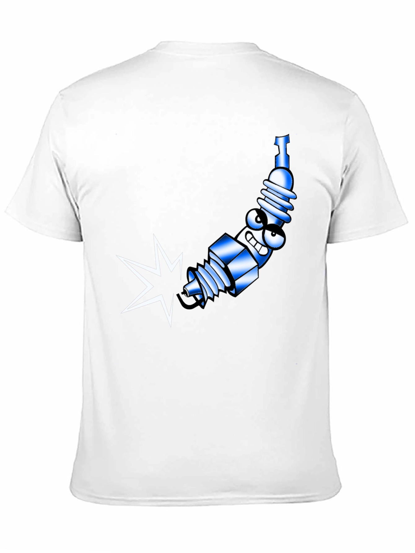 Black Spark Plug Cartoon Graphic Tee - Black Cotton Blend view 11