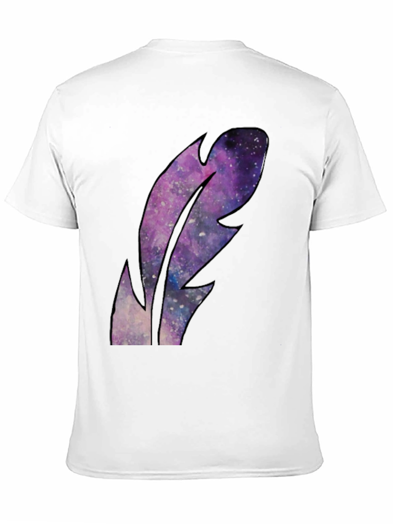 Black Galaxy Feather Graphic Black T-Shirt view 11