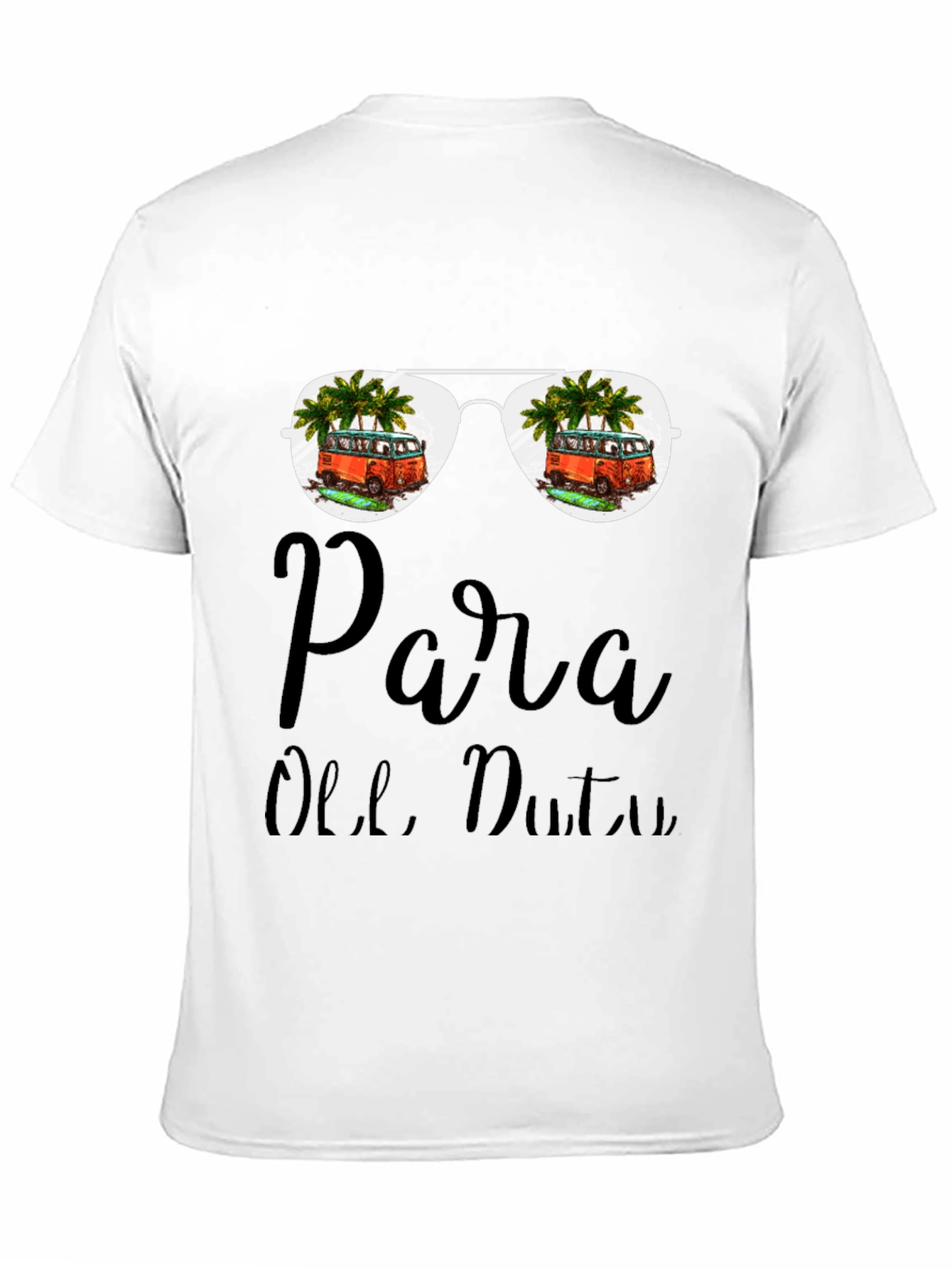 Black Para Olle, Duty T-Shirt: Beach Van Sunglasses Design view 11