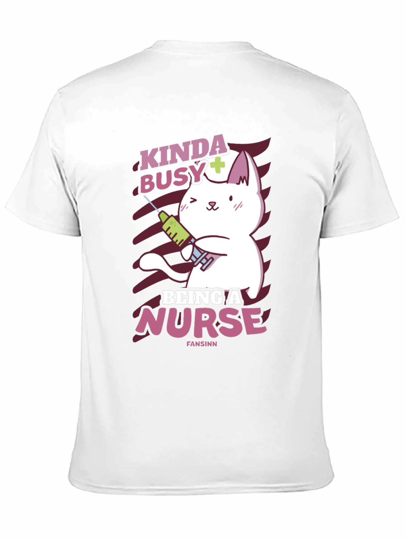 Black Kinda Busy Being a Nurse Funny Cat T-Shirt view 11