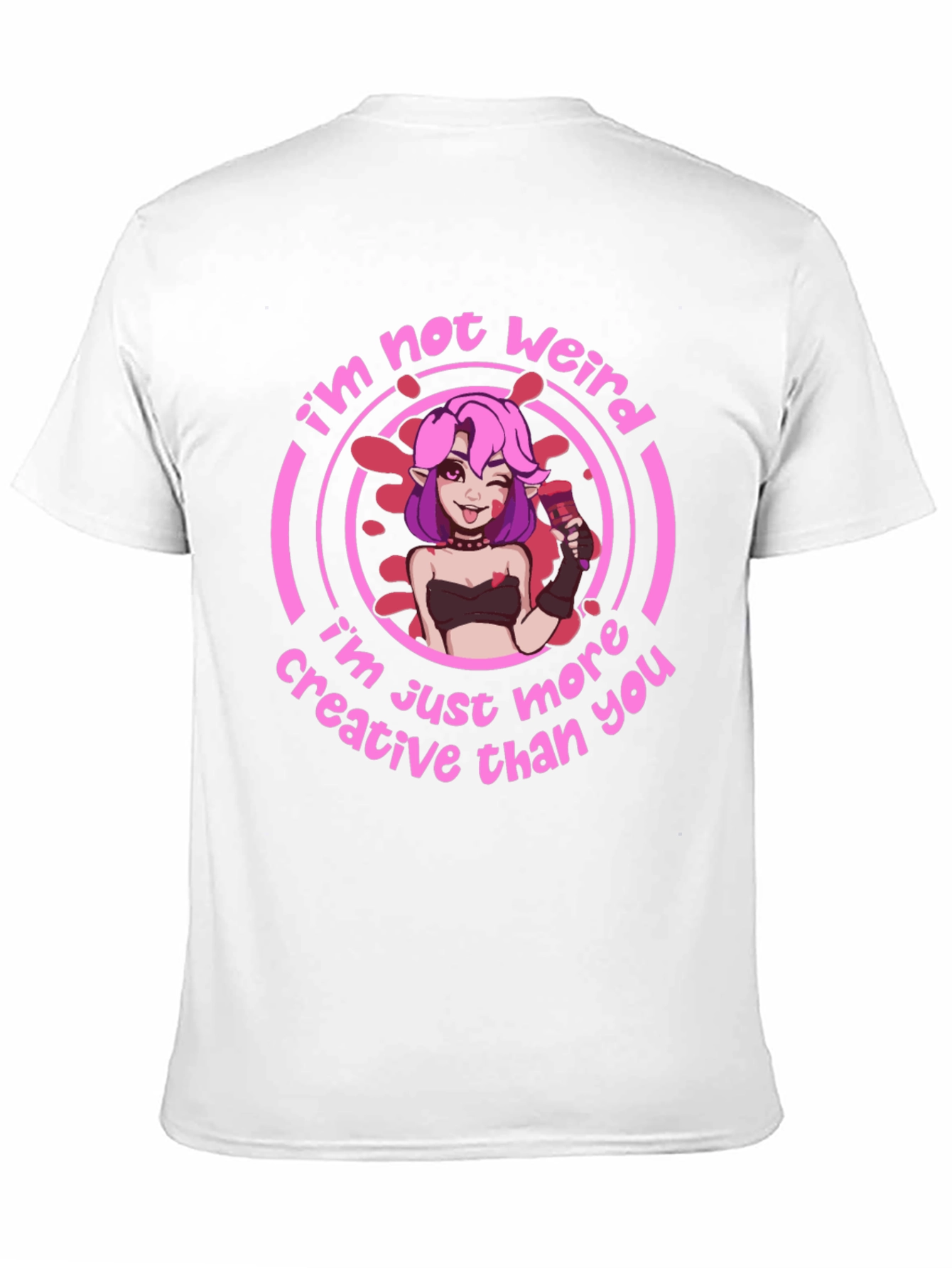 Black I'm Not Weird Graphic T-Shirt - Creative Design view 11