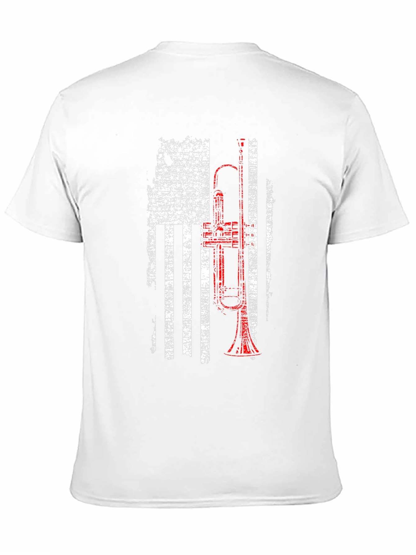 Black Trumpet American Flag Patriotic T-Shirt view 11