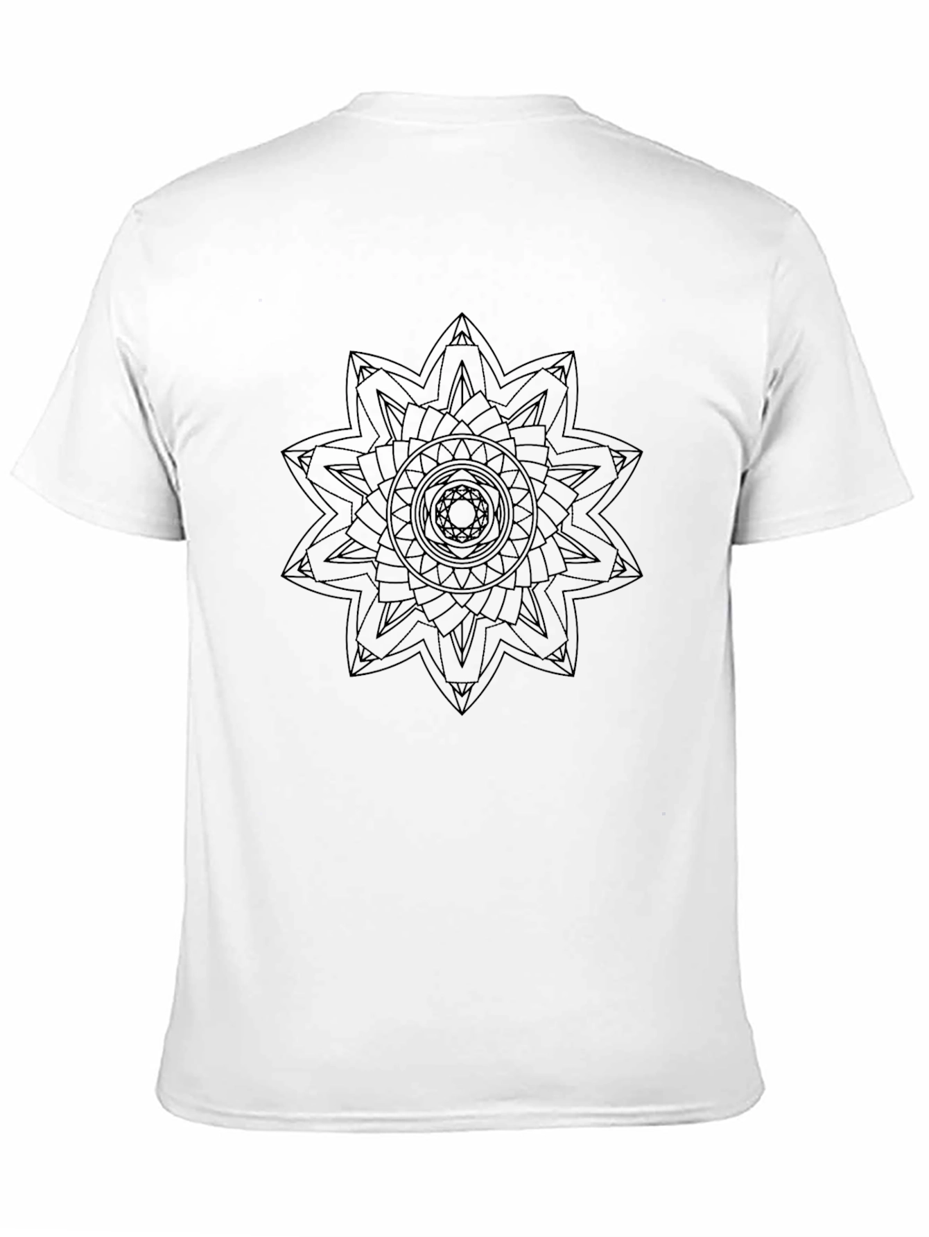 Black Black T-Shirt with Geometric Star Design view 11