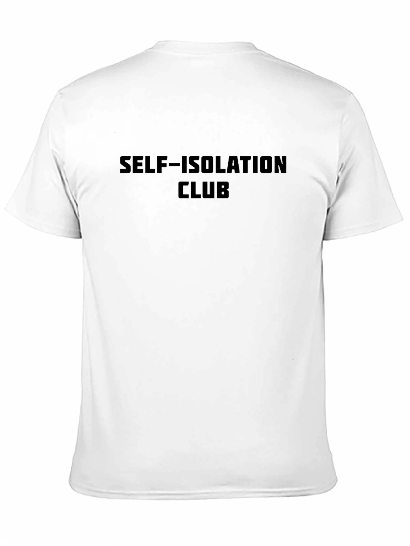 Black Self-Isolation Club T-Shirt - Black Crew Neck view 11