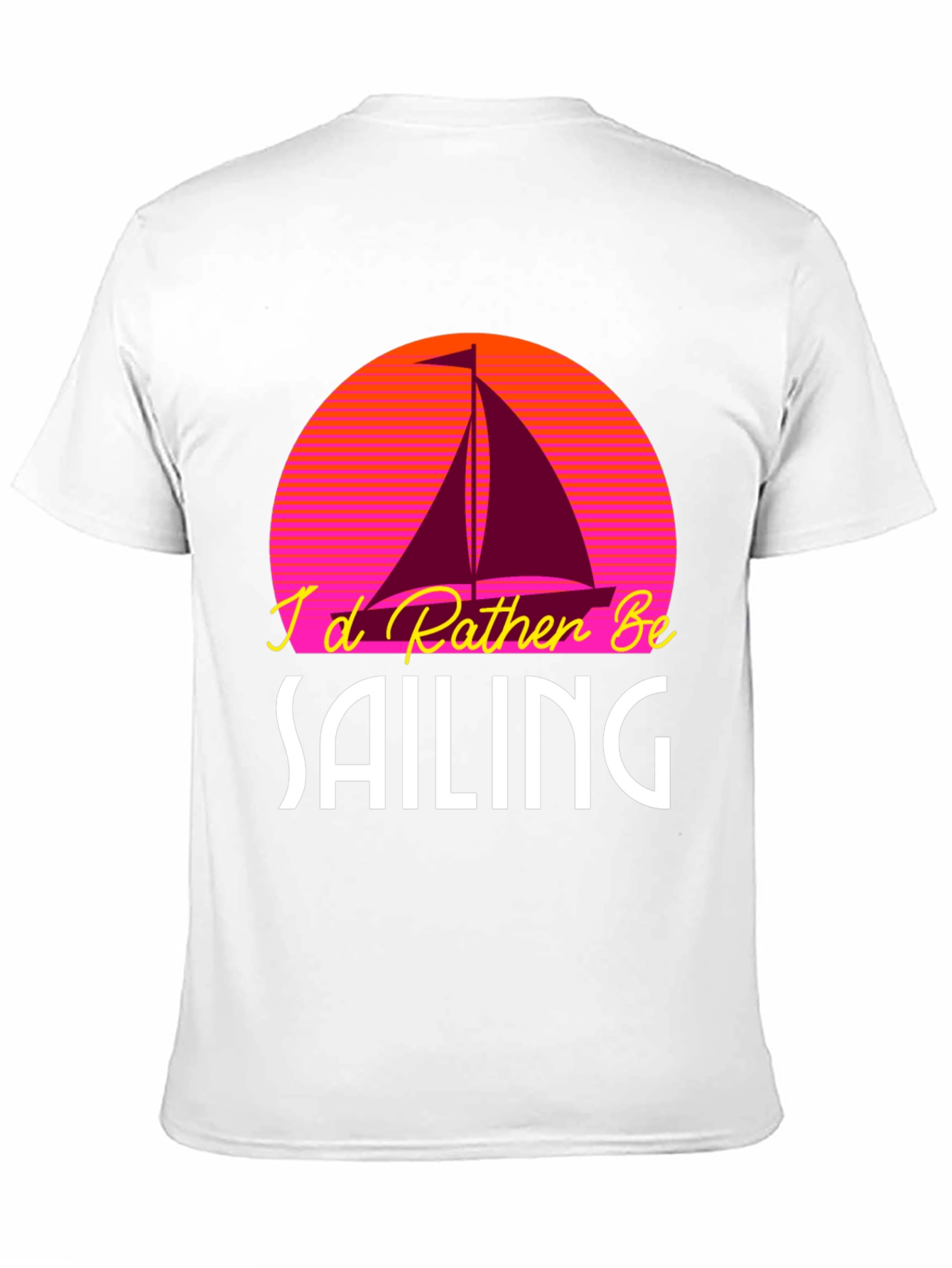 Black I'd Rather Be Sailing T-Shirt view 11