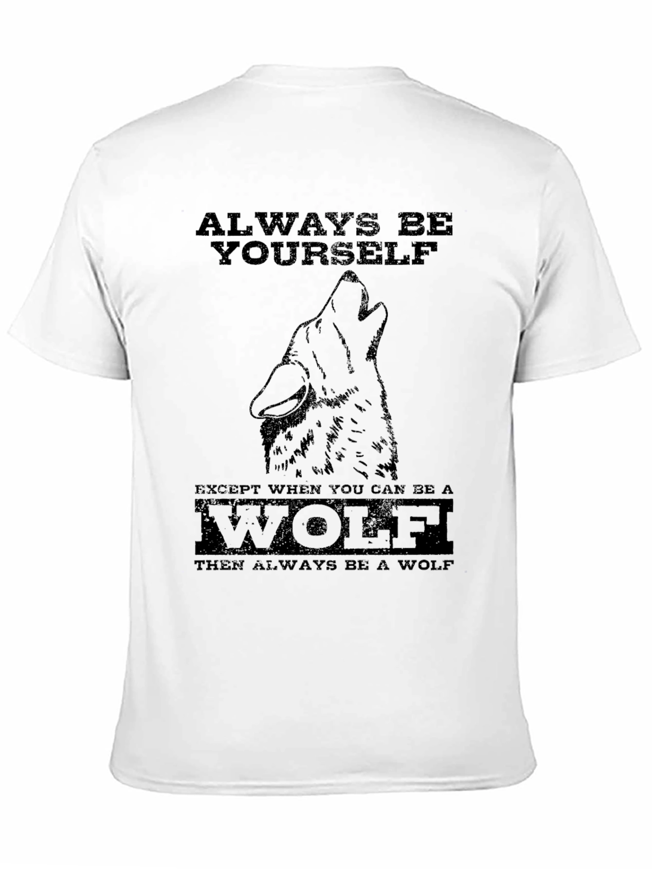 Black Always Be Yourself Wolf Graphic Tee view 11