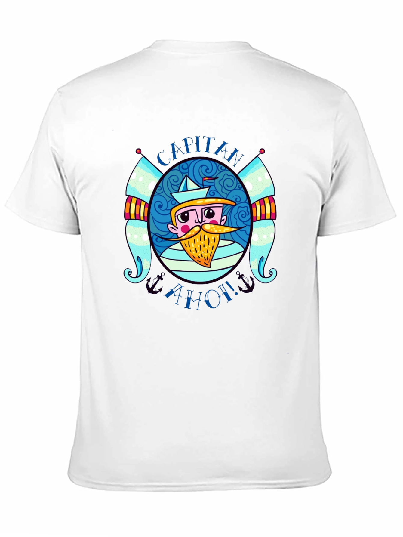 Black Capitan Ahoi! Graphic Print Black T-Shirt view 11