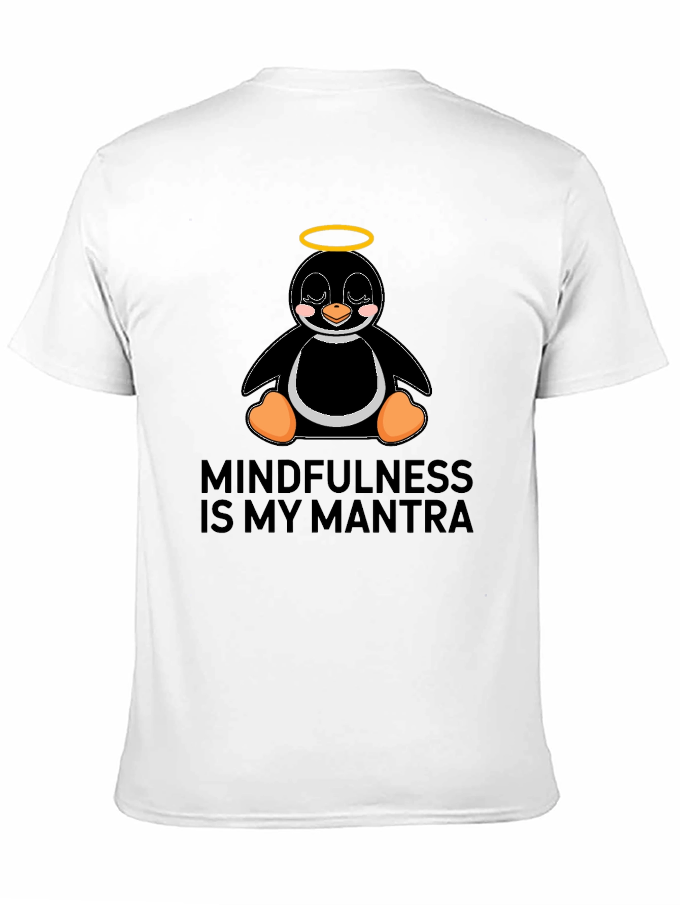 Black Mindfulness Penguin T-Shirt view 11