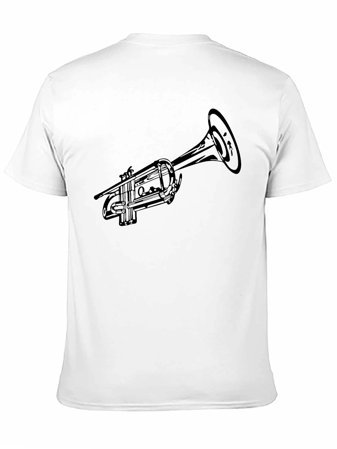 Black Trumpet Graphic Tee - Classic Musical Instrument Design view 11