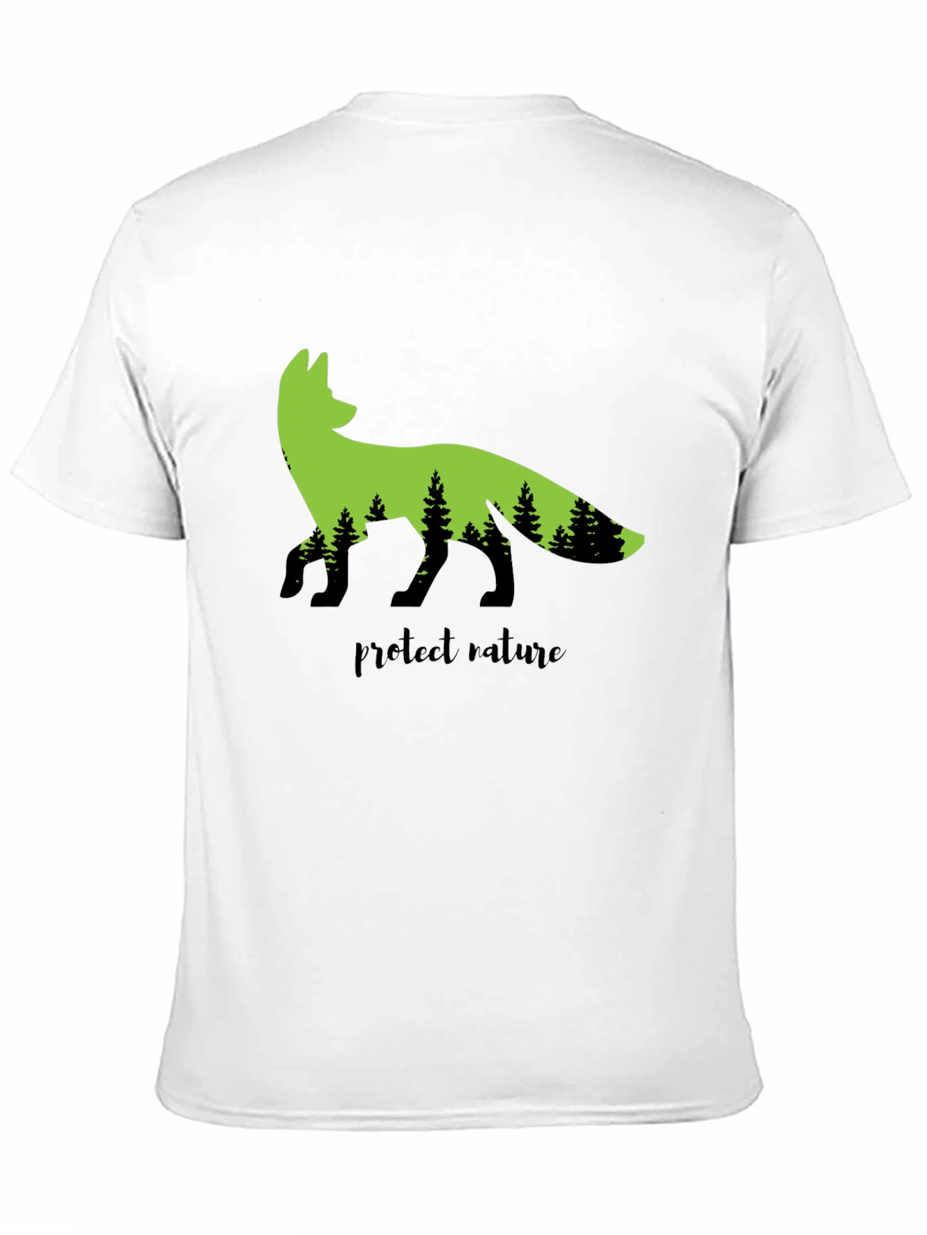 Black Nature Fox Graphic Tee - Protect Nature view 11