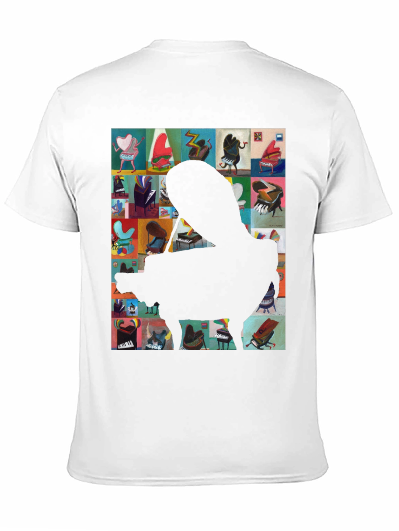 Black Piano Art Graphic Tee - Music Lover T-Shirt view 11