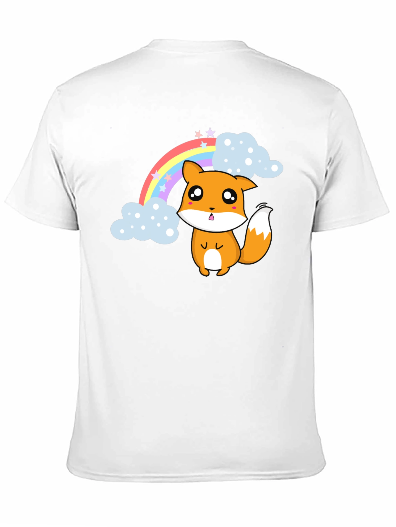 Black Kawaii Fox Rainbow T-Shirt - Cute & Comfy view 11