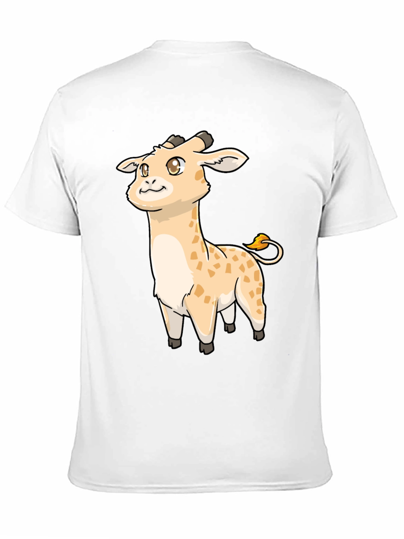 Black Cute Giraffe Cartoon Black T-Shirt view 11