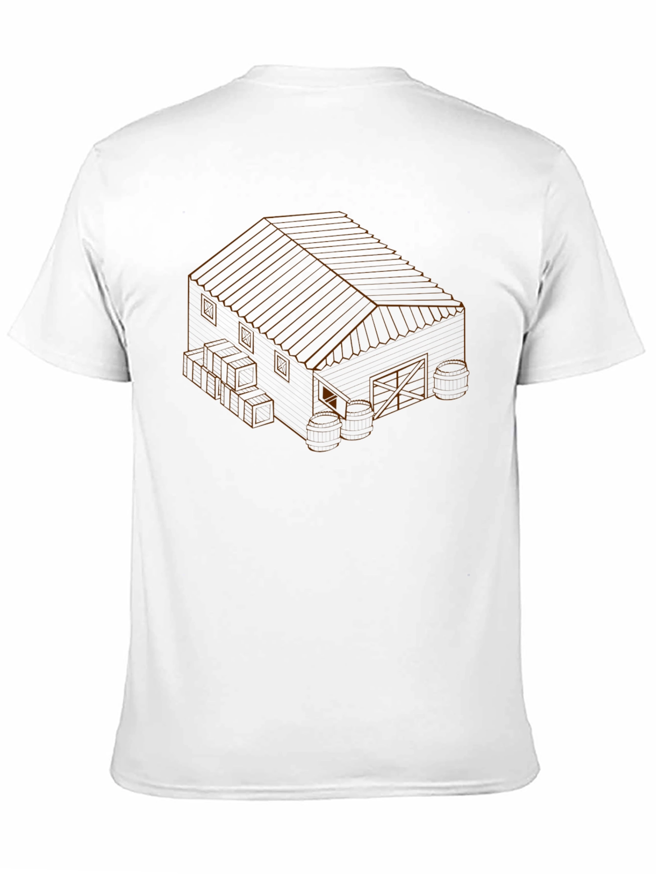 Black Isometric Barn Graphic Tee - Unique Design view 11