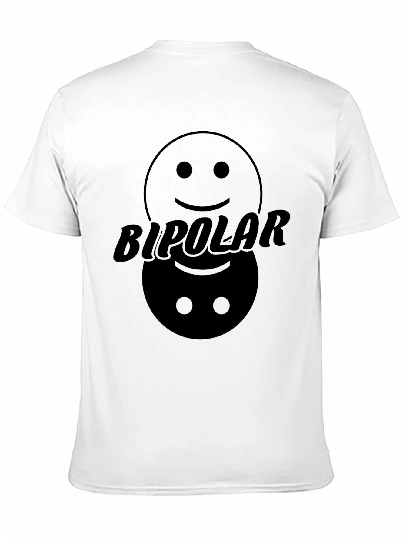 Black Bipolar Graphic T-Shirt: Happy & Sad Faces view 11