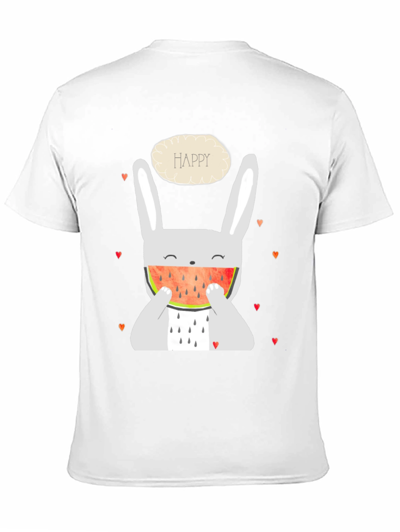 Black Happy Bunny Watermelon Graphic Tee - Black view 11