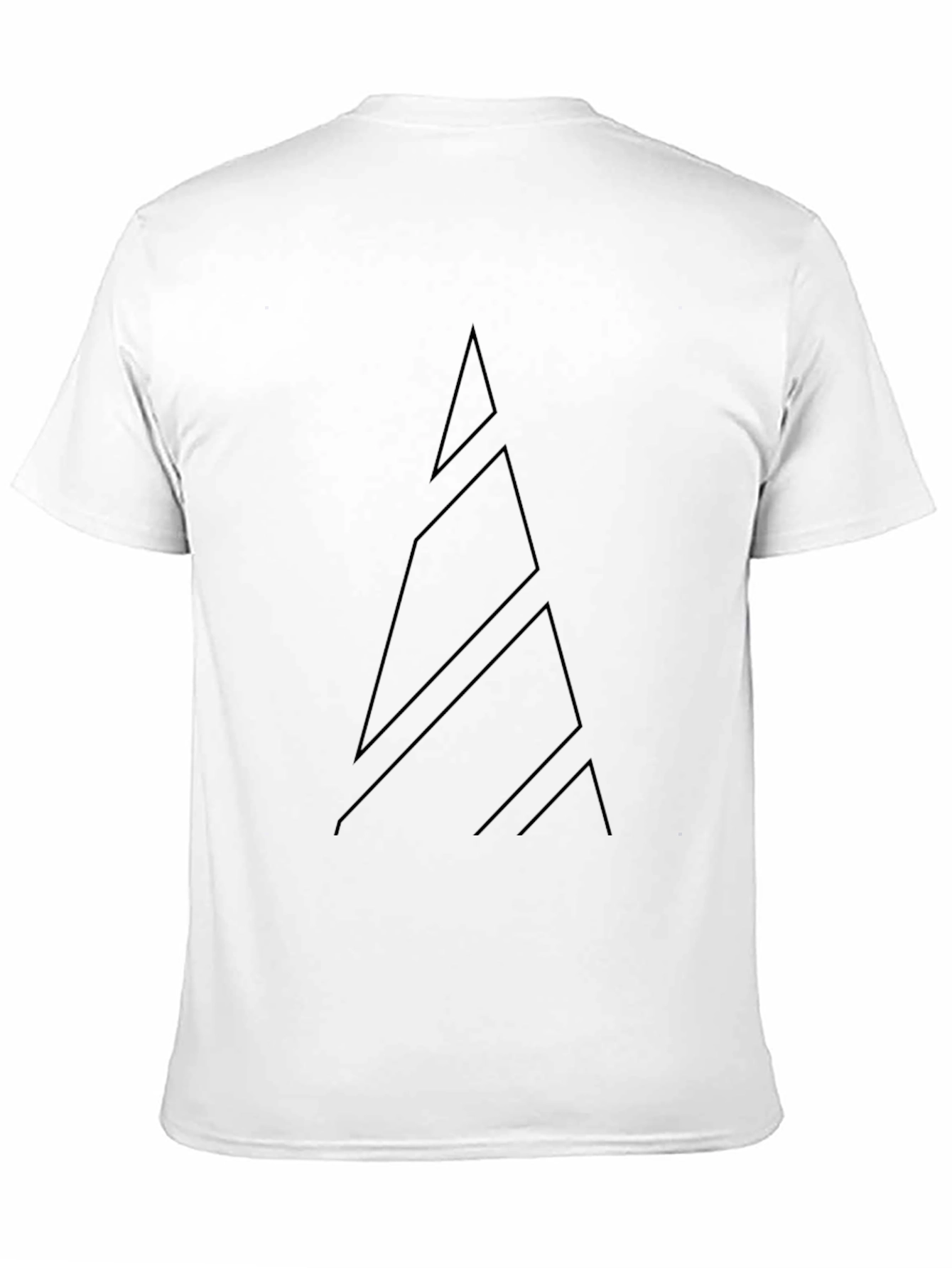 Black Geometric Mountain Black T-Shirt view 11
