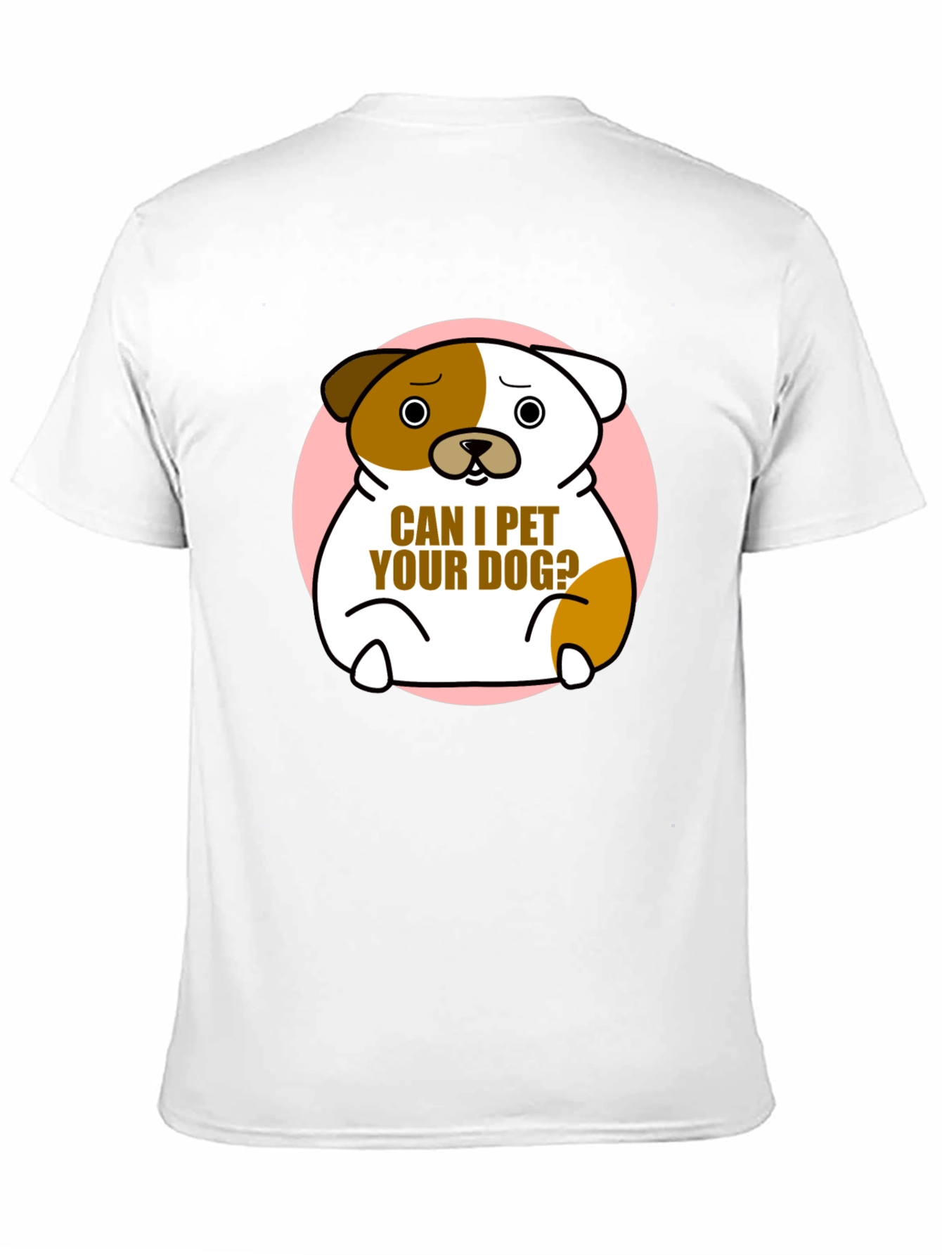Cute Dog Graphic T-Shirt - "Can I Pet Your Dog?" Black Cotton Tee - 11