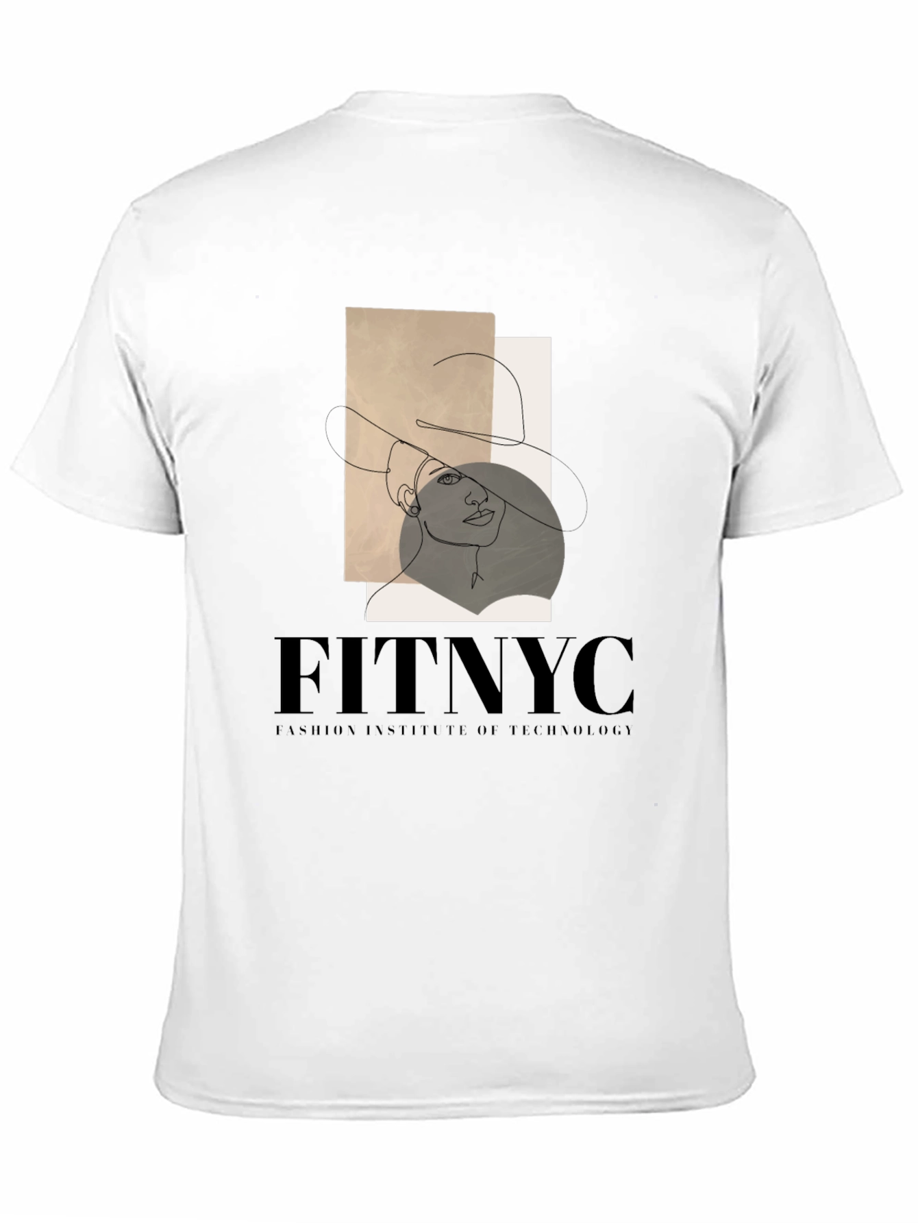 Black FITNYC Fashion Tee: Stylish Line Art Design view 11