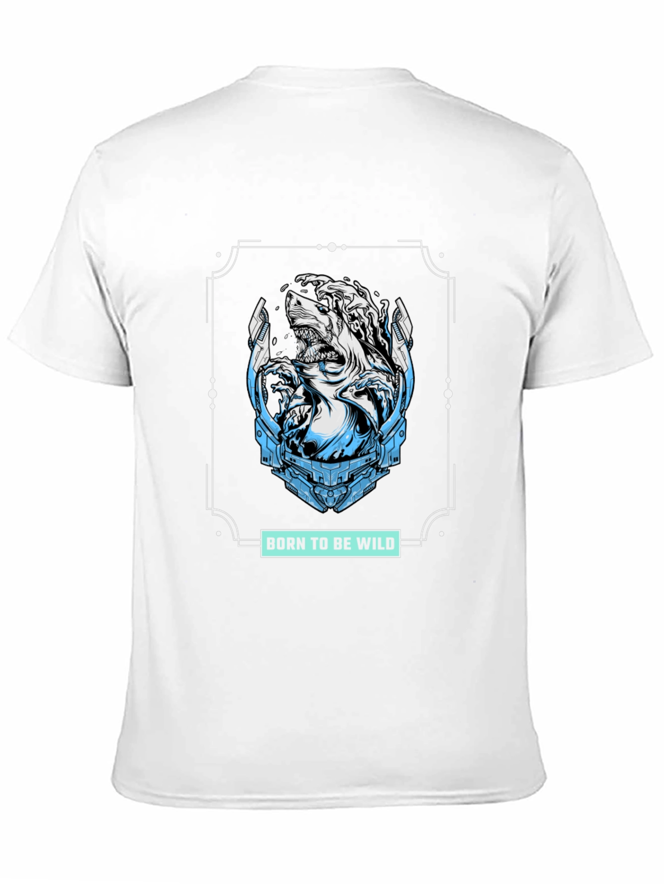 Black Born to be Wild Shark Graphic Tee - Stylish Black T-Shirt view 11