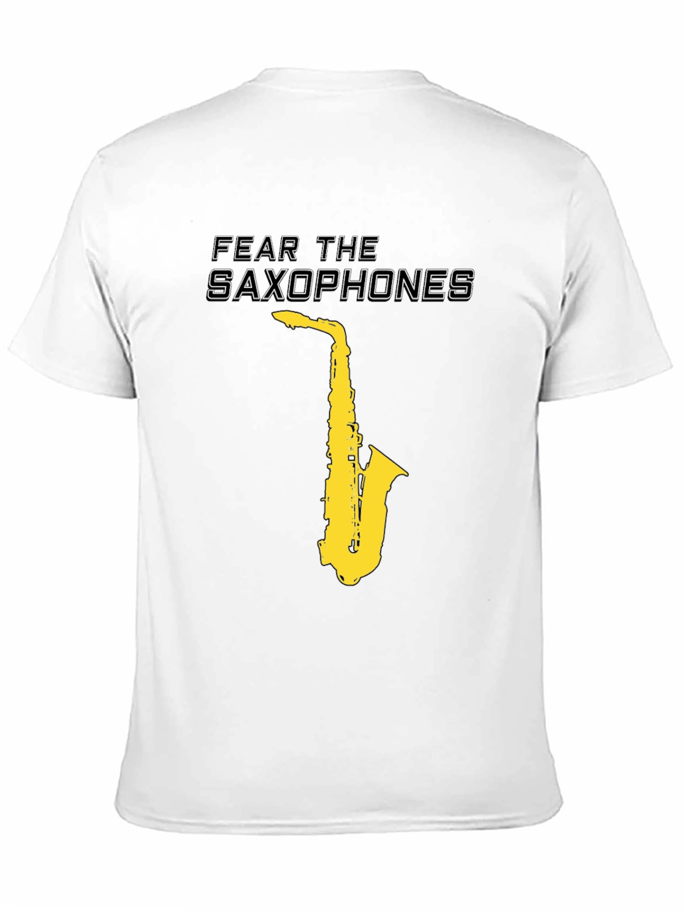 Black Fear the Saxophones Graphic Black T-Shirt view 11