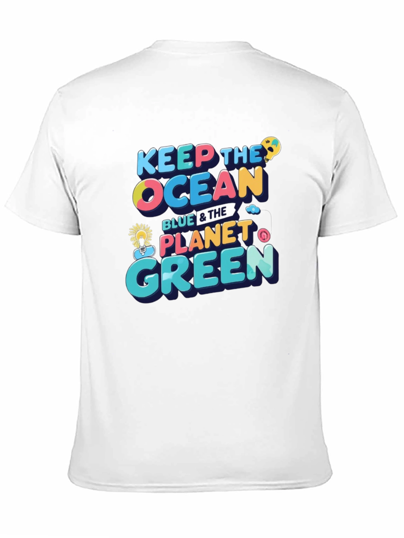 Black Keep the Ocean Blue & the Planet Green Black T-Shirt view 11