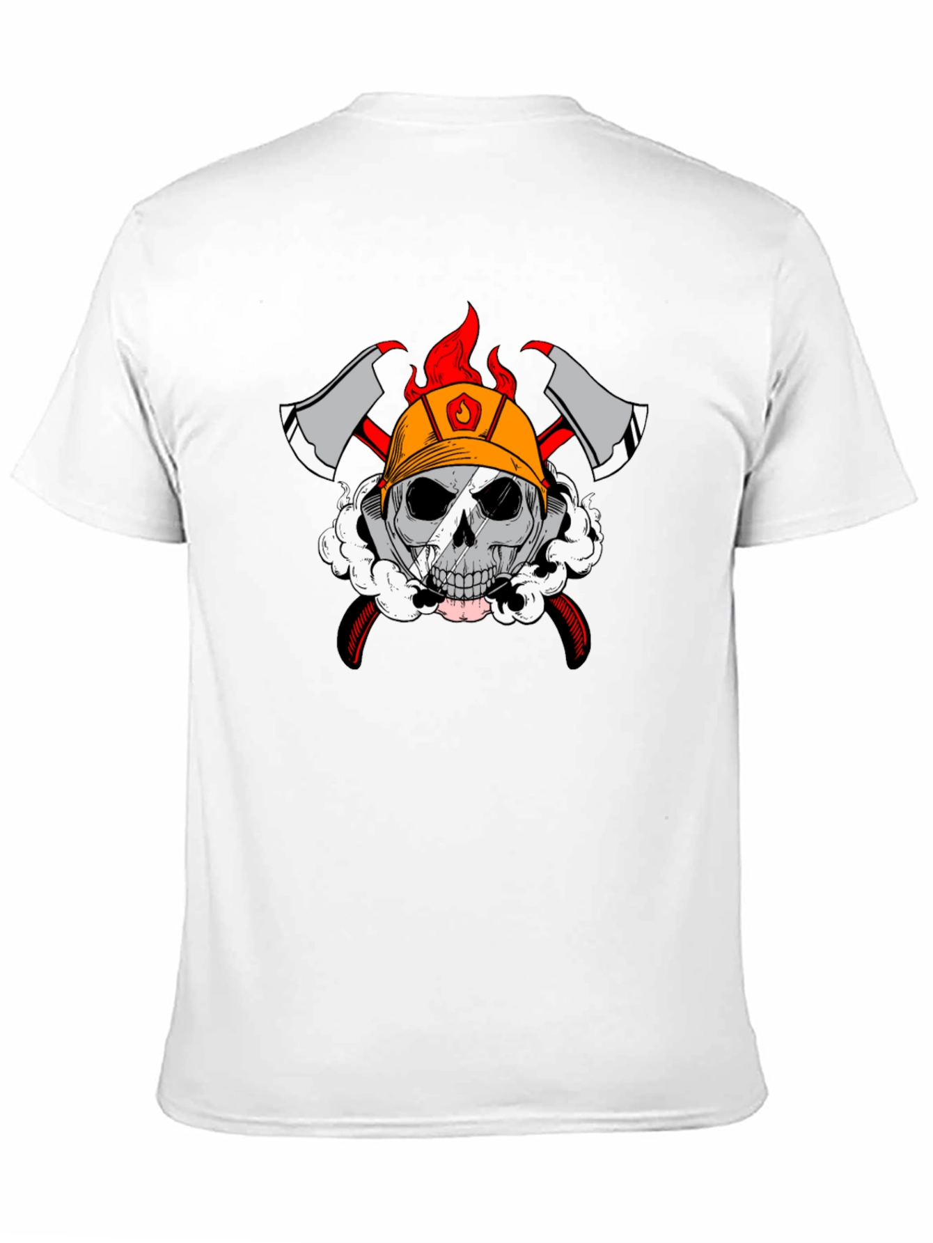 Black Firefighter Skull Graphic T-Shirt view 11