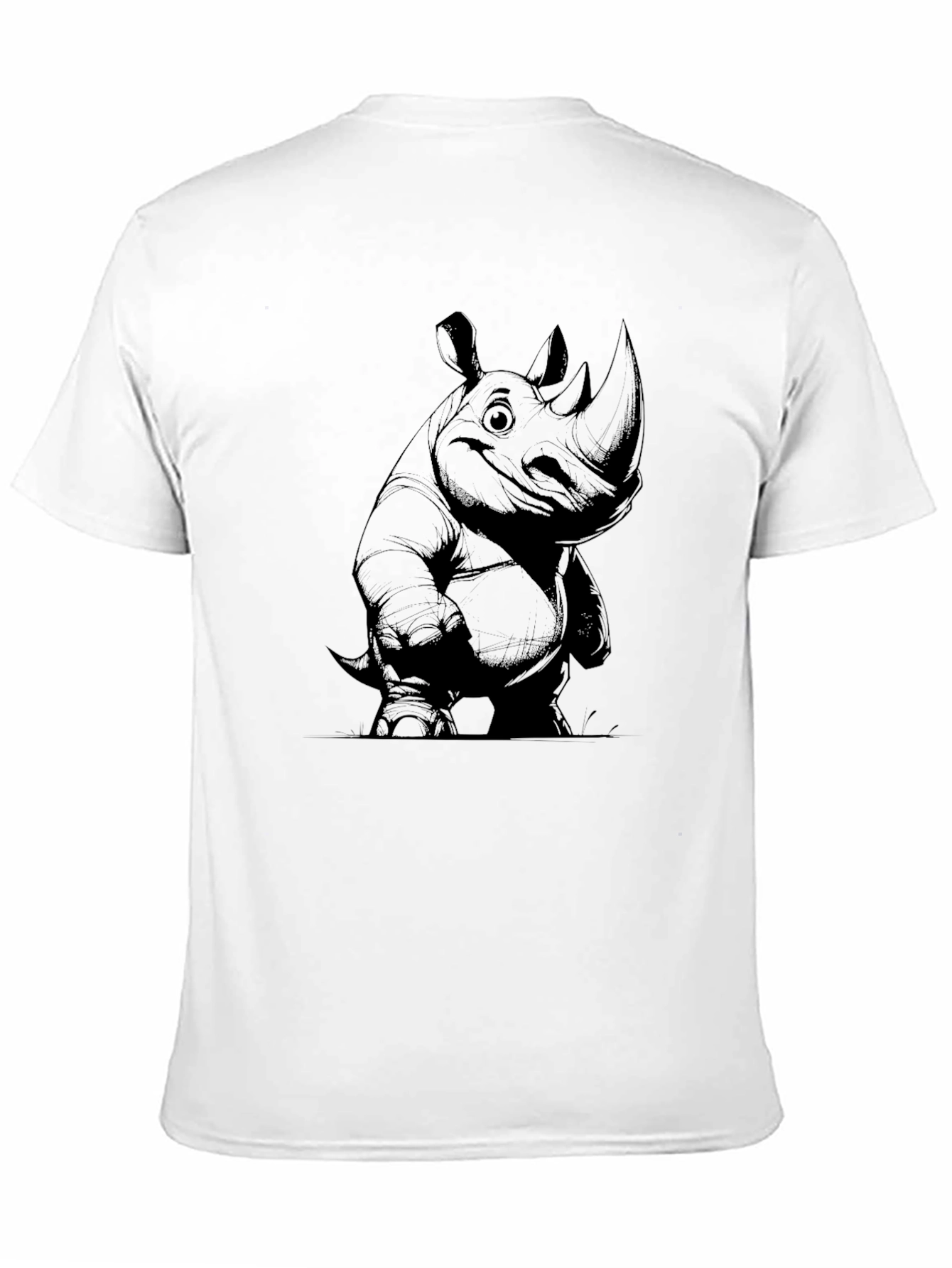 Black Rhino Graphic Tee - Black Cotton Casual Wear view 11