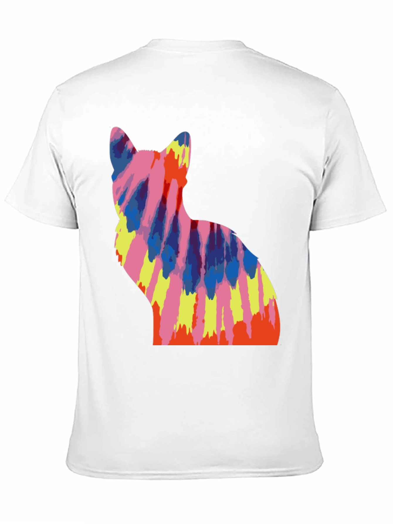 Black Tie Dye Cat Graphic Tee view 11